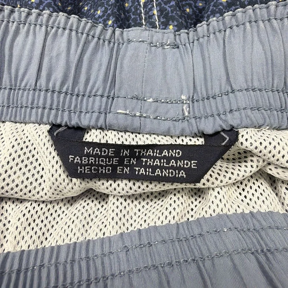 Tommy Hilfiger Men's Swim Trunks Medium Blue Floral Print Mesh Lined Board Short